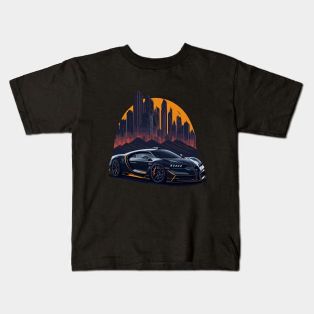 Bugatti Chiron Vintage Car Kids T-Shirt by Cruise Dresses